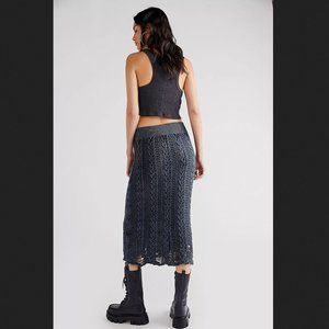 Free People Margo Cable Knit Midi Skirt